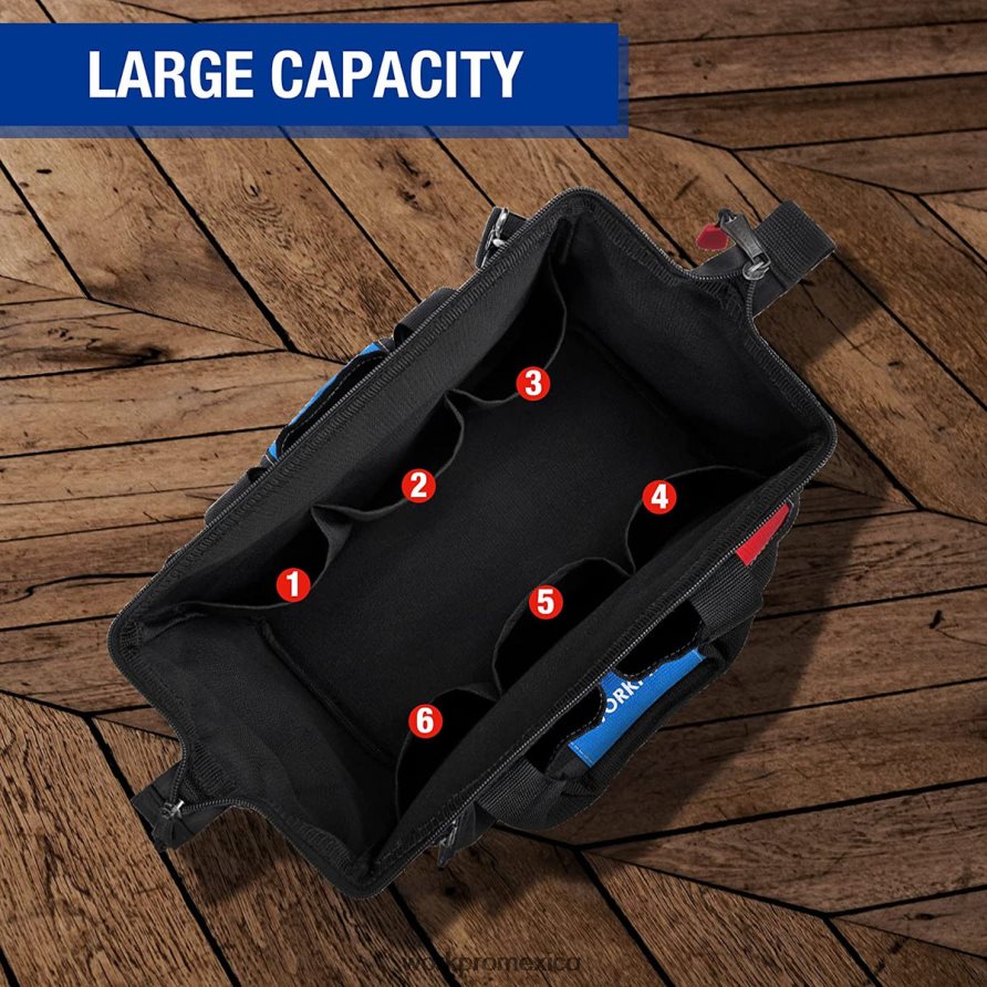 WORKPRO Bolsa de herramientas de 14 pulgadas, organizador de herramientas con múltiples bolsillos y correa para el hombro ajustable útil almacenamiento V82RH231