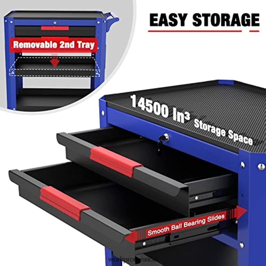 WORKPRO Carro de herramientas rodante de 2 cajones premium, organizador de almacenamiento de carro de servicio industrial de servicio pesado con ruedas y sistema de bloqueo útil almacenamiento V82RH21