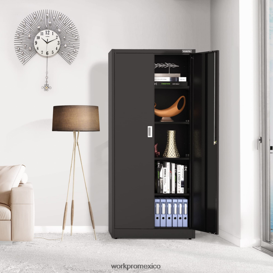 WORKPRO armario de almacenamiento, armarios metálicos de garaje con puertas y estantes moderno almacenamiento V82RH222
