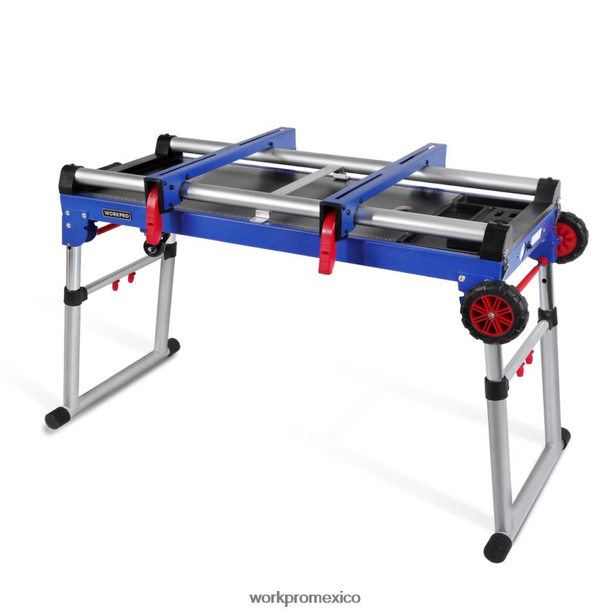 WORKPRO Soporte para sierra ingletadora Banco de trabajo portátil 5 en 1 con soporte para sierra ingletadora desmontable y patas ajustables en altura útil almacenamiento V82RH22