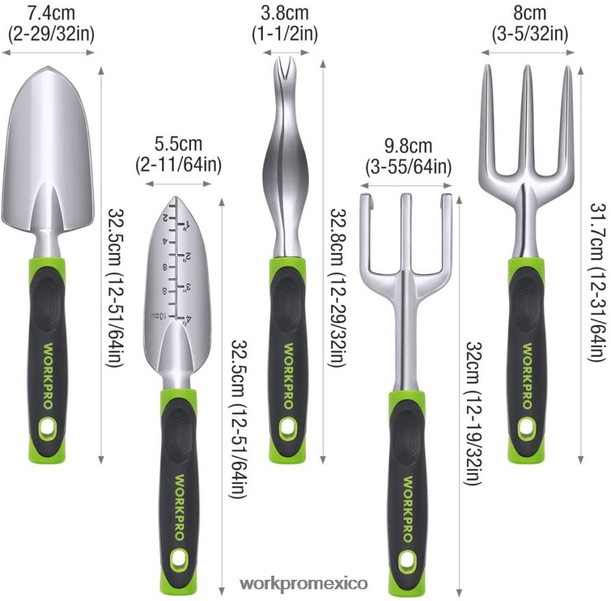 WORKPRO Juego de herramientas de jardín al aire libre de 5 piezas, regalos de trabajo de jardinería moderno herramienta V82RH2276