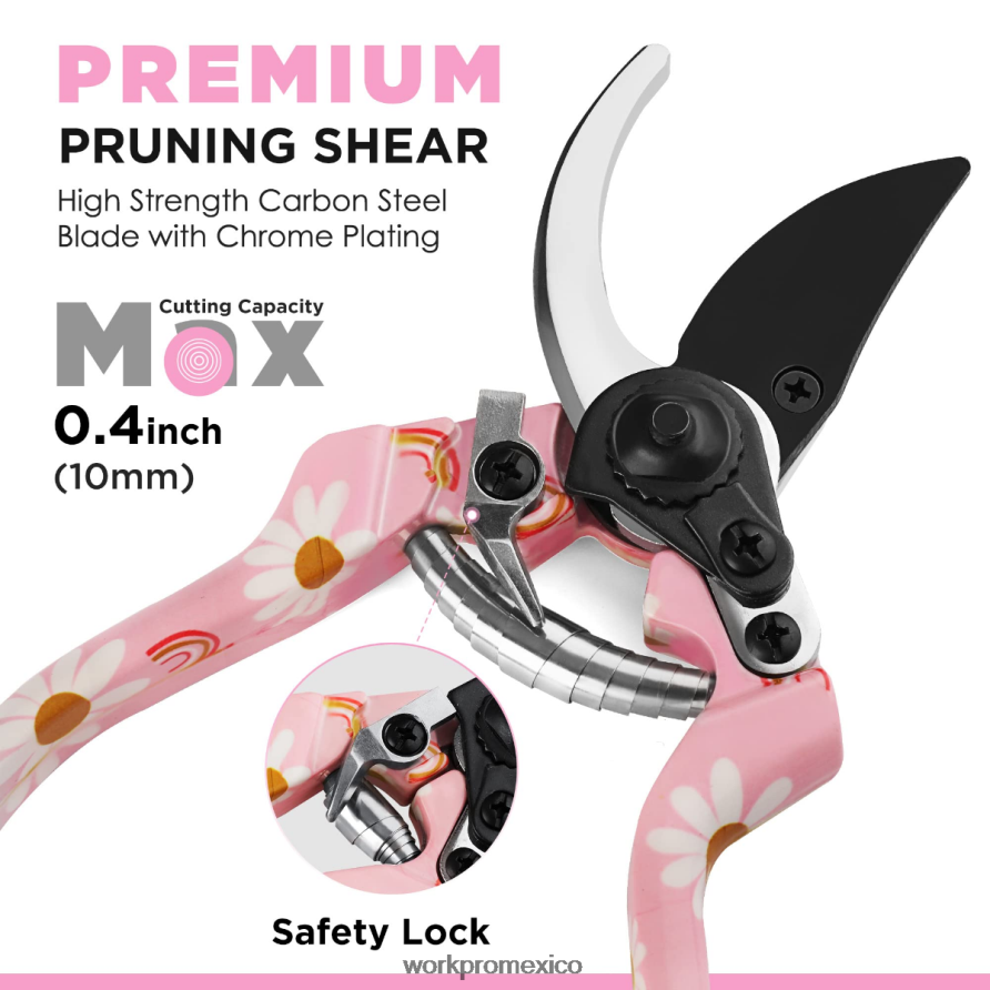 WORKPRO Juego de herramientas de jardín de aluminio de 4 piezas. blanco/rosa herramienta V82RH2285