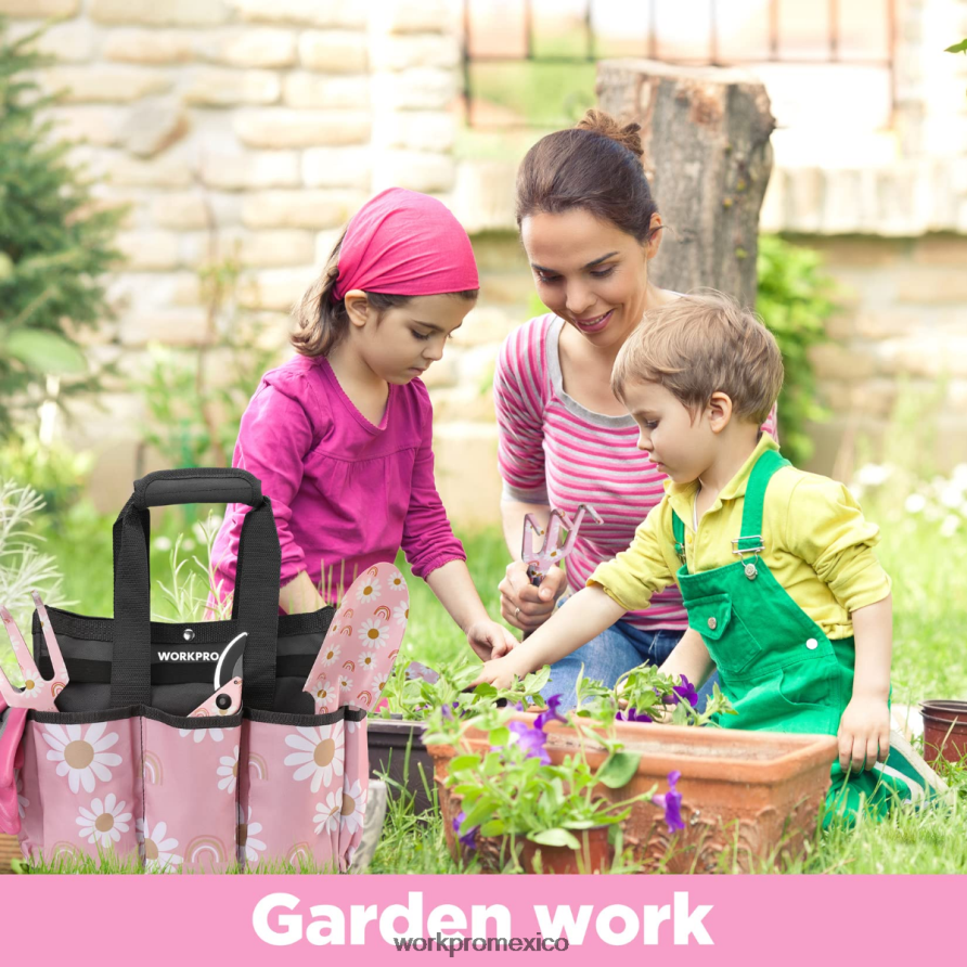 WORKPRO Juego de herramientas de jardinería de alta resistencia de aluminio de 5 piezas blanco/rosa herramienta V82RH2284