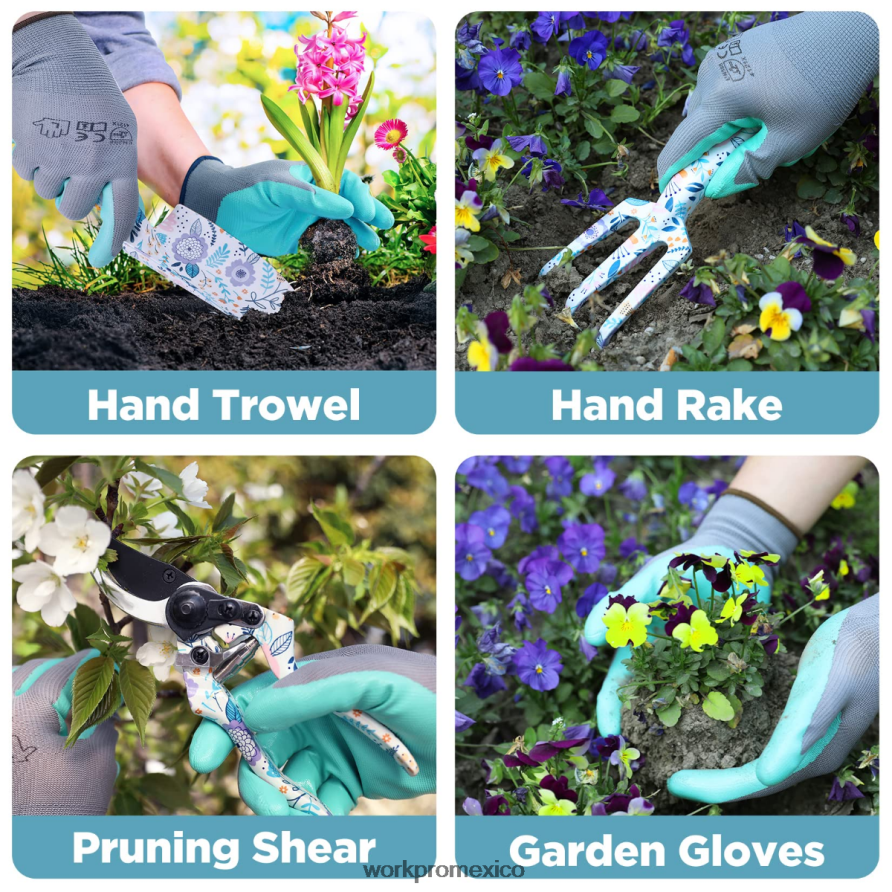 WORKPRO Juego de herramientas de jardinería de alta resistencia de aluminio de 5 piezas blanco/rosa herramienta V82RH2284