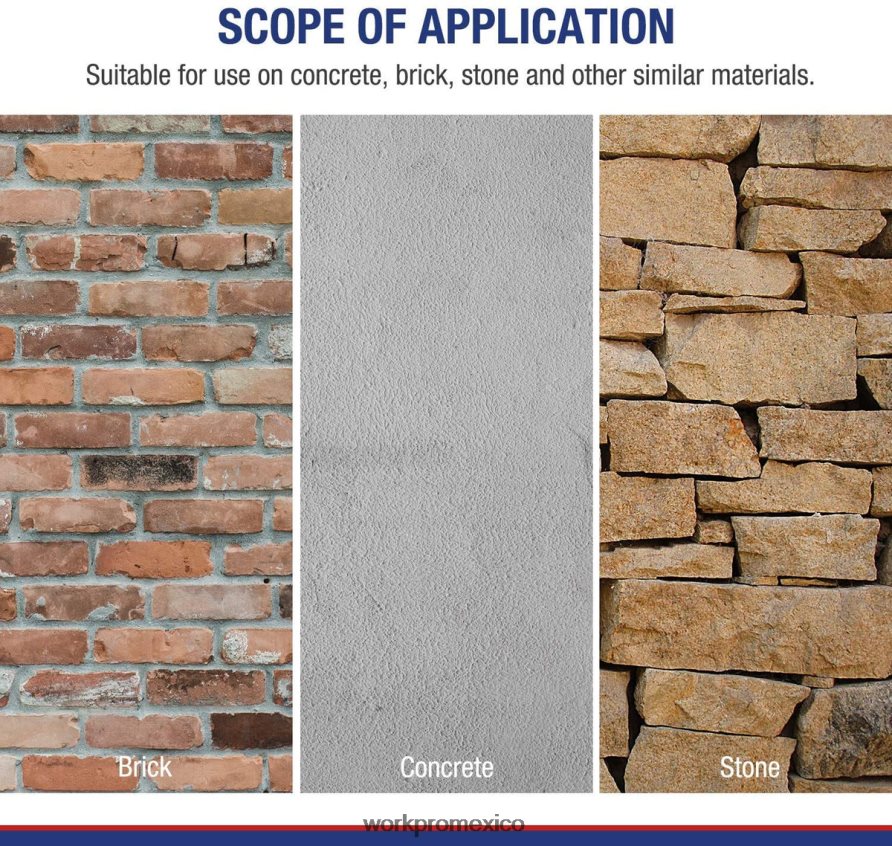 WORKPRO Juego de brocas sds-plus de 8 piezas, punta de carburo, juego de brocas de martillo perforador sds+ con estuche de almacenamiento para ladrillo, cemento, piedra y hormigón útil herramienta V82