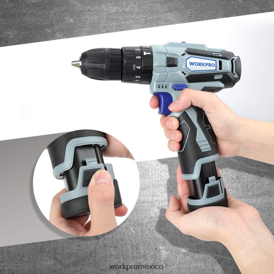 WORKPRO Paquete de baterías de iones de litio de 12v 2.0ah útil herramienta V82RH2224