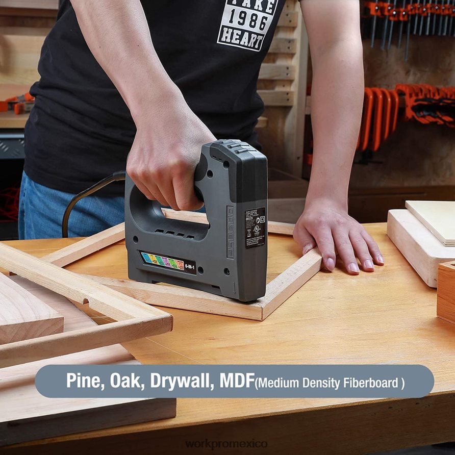 WORKPRO Grapadora eléctrica 6 en 1 de 110v para proyectos de carpintería diy útil herramienta V82RH2167