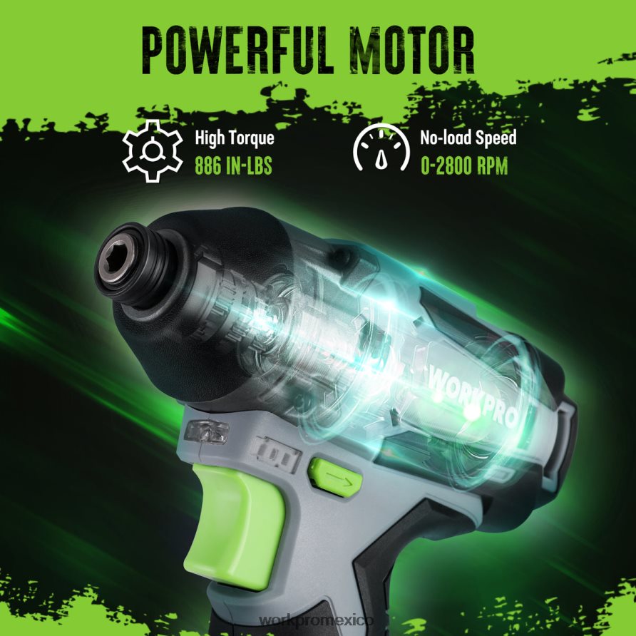 WORKPRO Kit de destornillador de impacto inalámbrico de 12 V, juego de taladro/destornillador de impacto eléctrico hexagonal con batería de iones de litio de 2,0 Ah nuevo herramienta V82RH2190