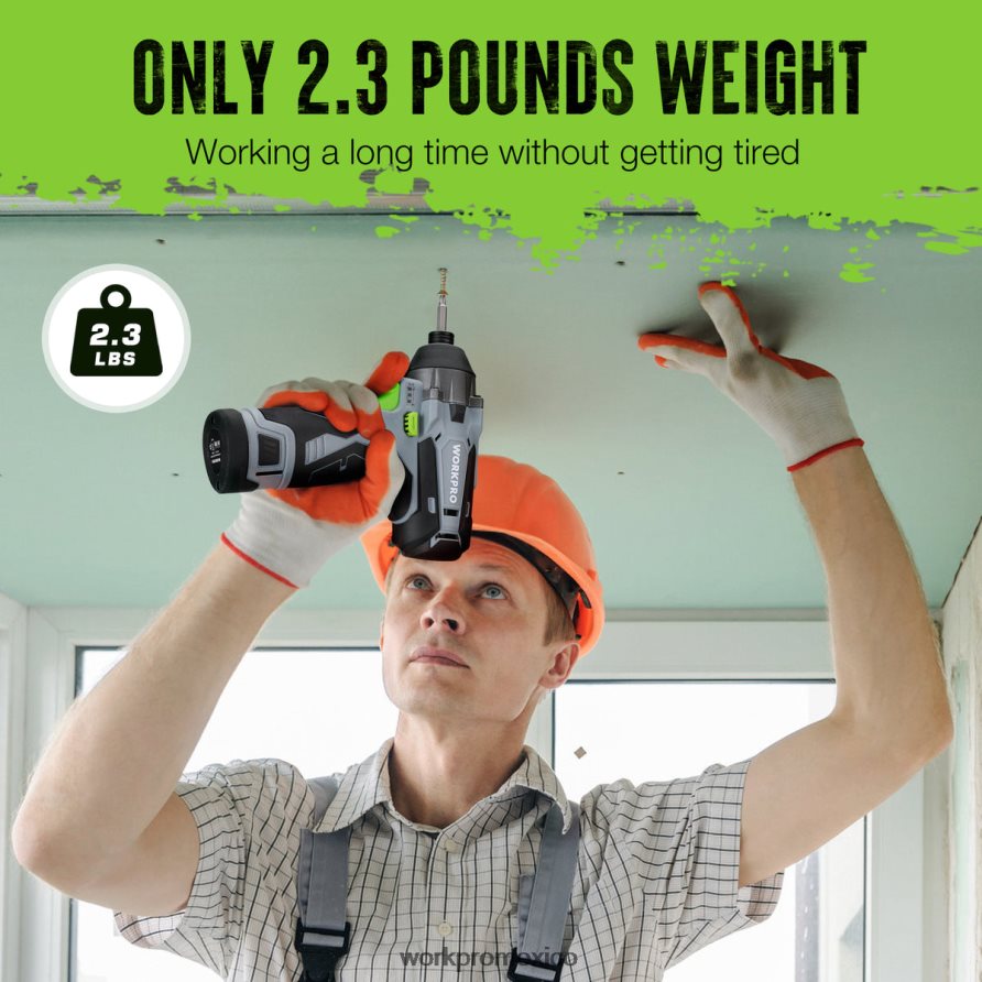 WORKPRO Kit de destornillador de impacto inalámbrico de 12 V, juego de taladro/destornillador de impacto eléctrico hexagonal con batería de iones de litio de 2,0 Ah nuevo herramienta V82RH2190