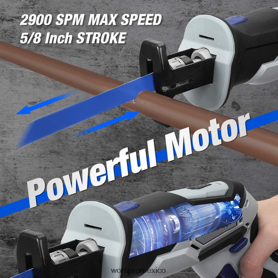 WORKPRO Sierra alternativa inalámbrica de 12 V con mordaza de sujeción. útil herramienta V82RH2185