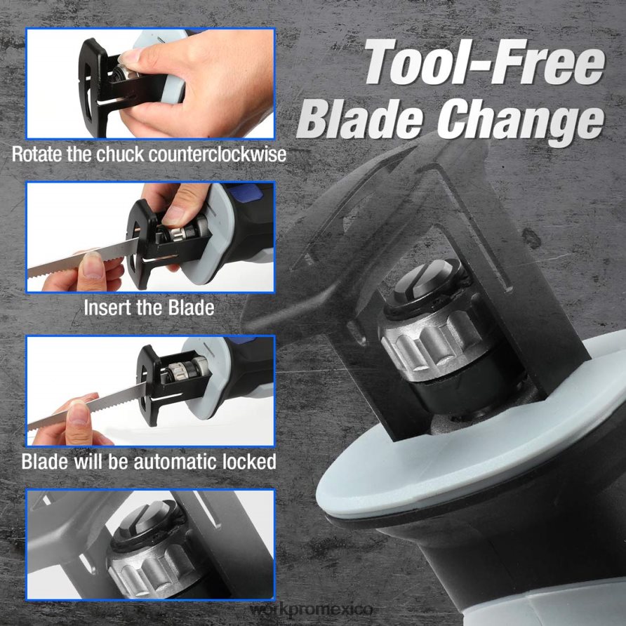 WORKPRO Sierra alternativa inalámbrica de 12 V con mordaza de sujeción. útil herramienta V82RH2185
