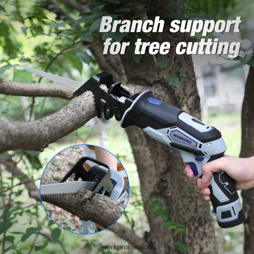 WORKPRO Sierra alternativa inalámbrica de 12 V con mordaza de sujeción. útil herramienta V82RH2185