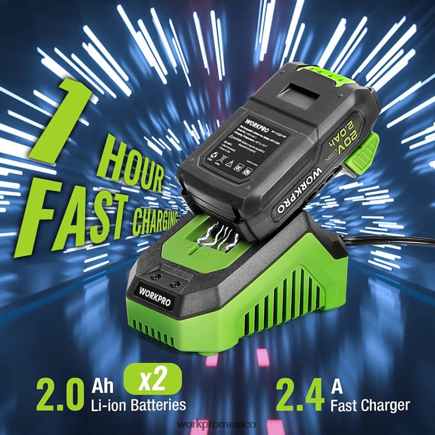 WORKPRO Juego de taladro inalámbrico de 20 V máximo, herramienta de taladro de impacto eléctrico con 102 piezas de accesorios, 2 baterías de iones de litio de 2,0 Ah con cargador rápido útil herramien