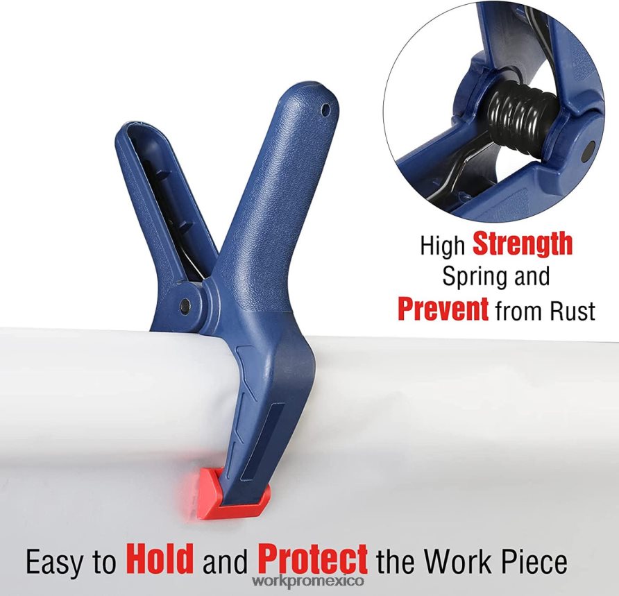 WORKPRO Juego de abrazaderas de resorte de nailon de 16 piezas para estudios de fotografía de carpintería y trabajos de bricolaje azul herramienta V82RH2119