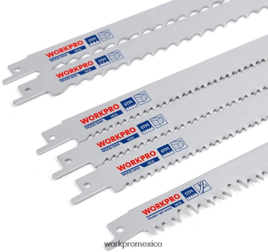 WORKPRO Juego de 32 hojas de sierra alternativa con bolsa organizadora útil herramienta V82RH2138