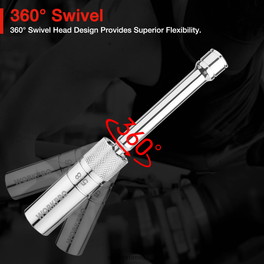 WORKPRO Juego de 6 enchufes de pared delgados de 9/16 pulgadas, 5/8 pulgadas, 13/16 pulgadas y 14 mm con extensiones de 4, 6 y 11 pulgadas, juego de enchufes para bujías giratorios magnéticos nuevo he