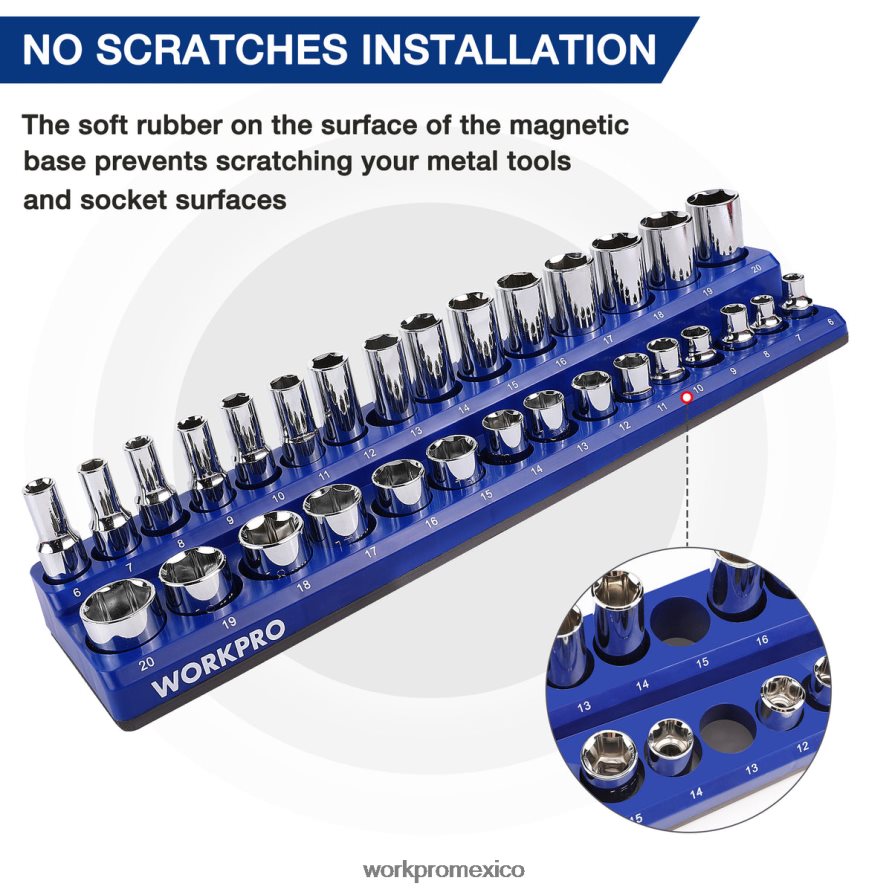 WORKPRO Juego de 6 organizadores magnéticos para receptáculos. moderno herramienta V82RH2126