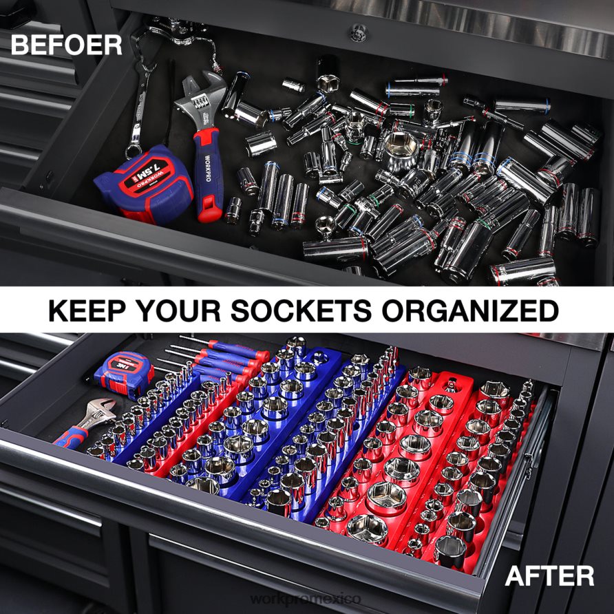 WORKPRO Juego de 6 organizadores magnéticos para receptáculos. moderno herramienta V82RH2126