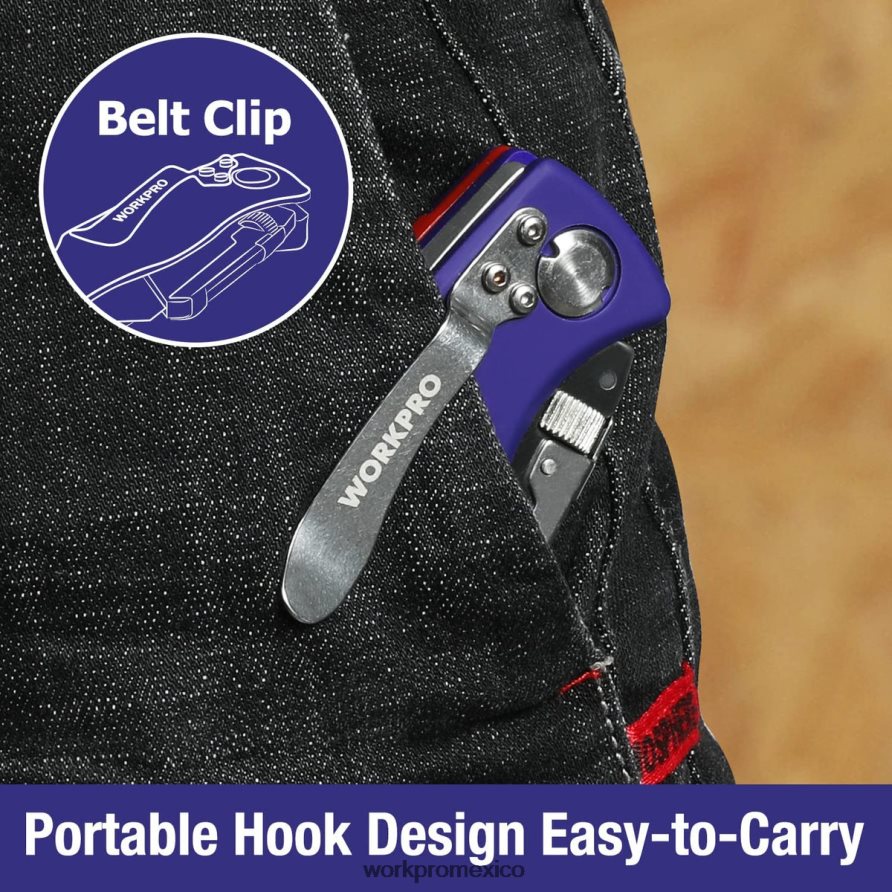 WORKPRO navaja multiusos plegable con cierre trasero cortador de cajas de cambio rápido con clip para cinturón moderno herramienta V82RH246