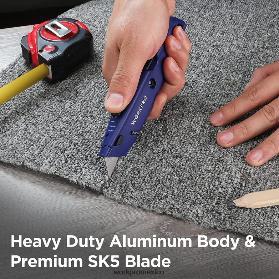 WORKPRO navaja multiusos retráctil con almacenamiento adicional para hojas, paquete de 2 cortadores de caja de cambio rápido moderno herramienta V82RH256