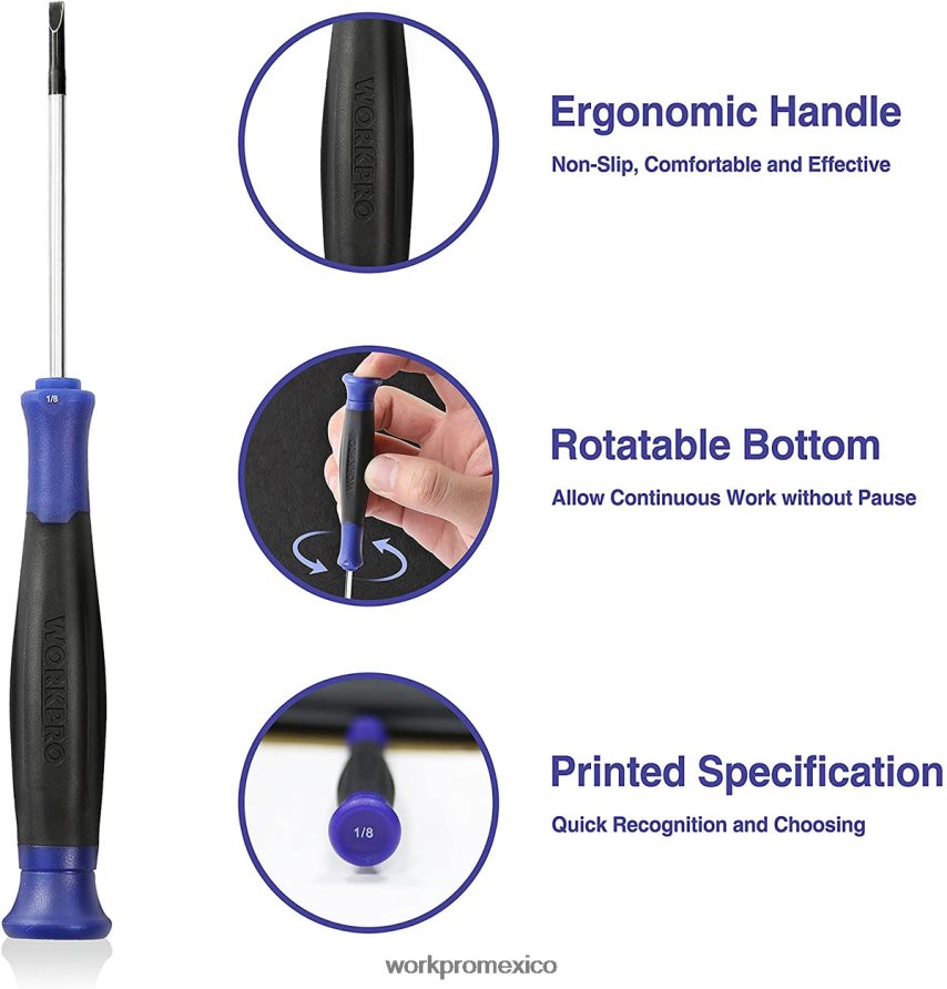 WORKPRO Juego de destornilladores de precisión de 10 piezas con funda. útil herramienta V82RH2100