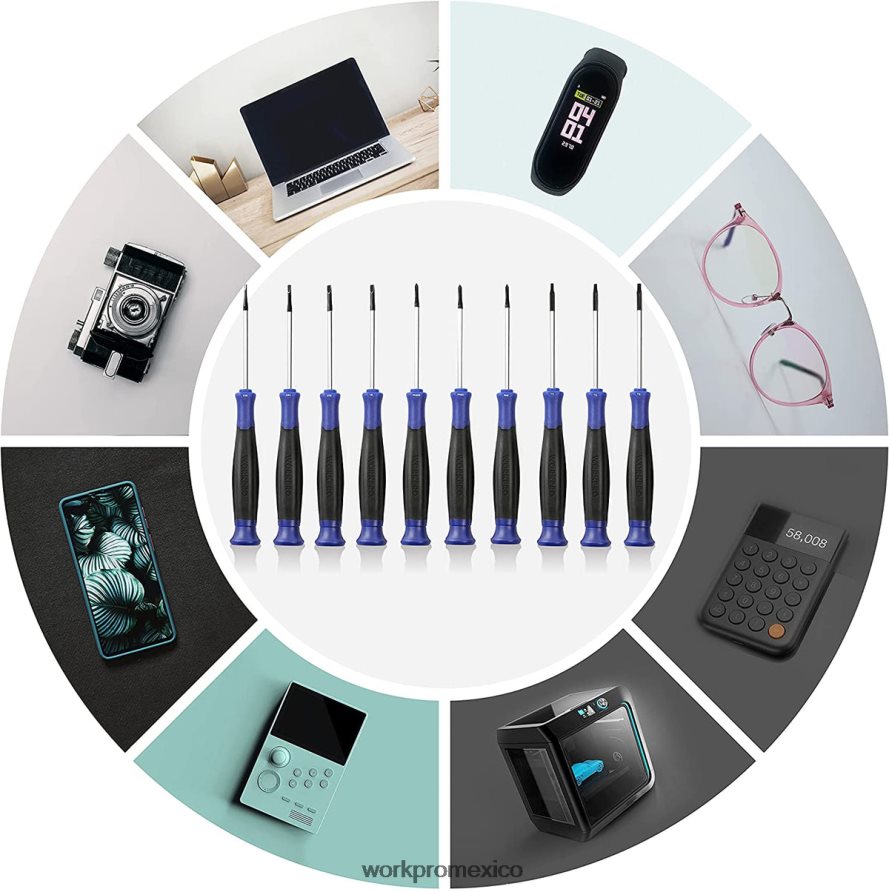 WORKPRO Juego de destornilladores de precisión de 10 piezas con funda. útil herramienta V82RH2100