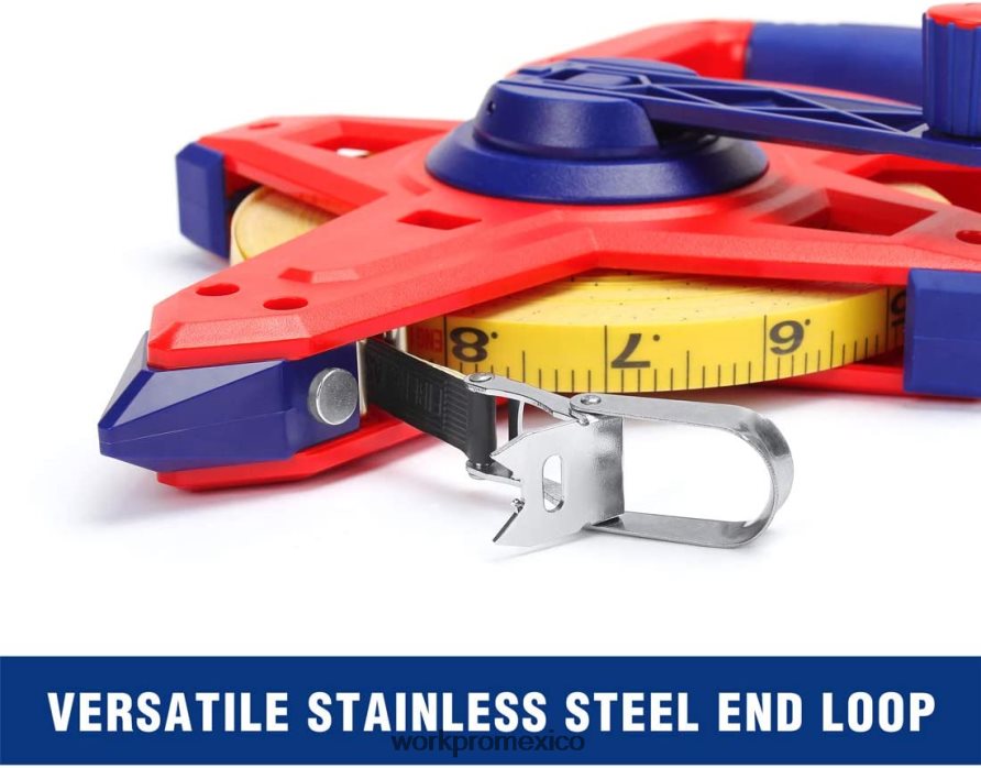 WORKPRO Cinta métrica de carrete abierto con hoja doble de fibra de vidrio recubierta de nailon, 100 pies nuevo herramienta V82RH2109