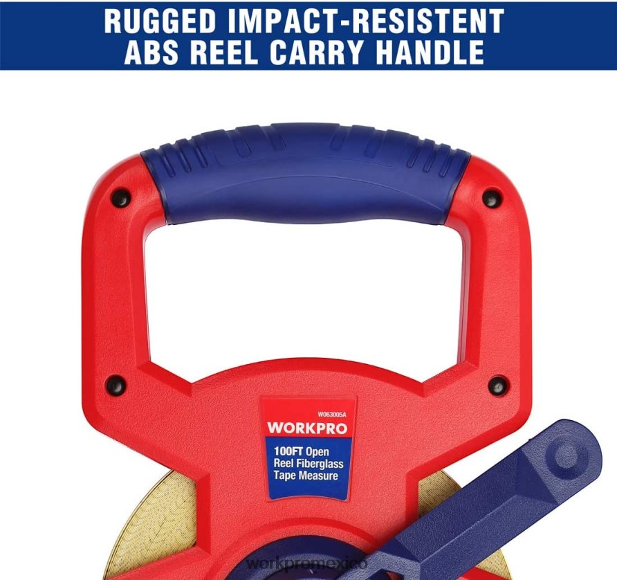 WORKPRO Cinta métrica de carrete abierto con hoja doble de fibra de vidrio recubierta de nailon, 100 pies nuevo herramienta V82RH2109