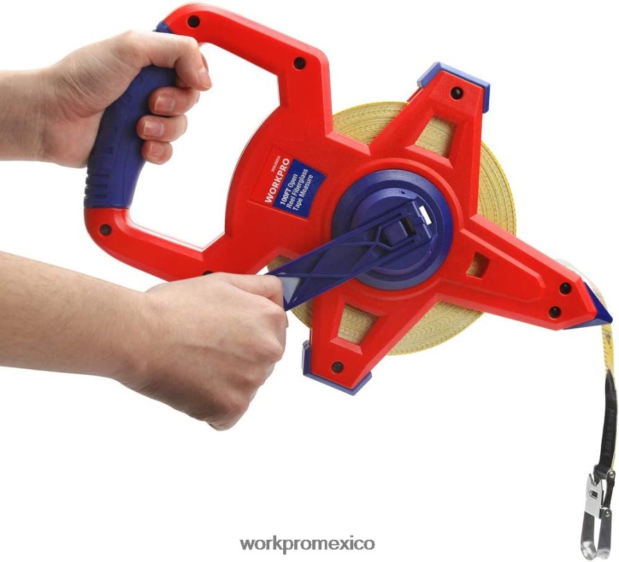 WORKPRO Cinta métrica de carrete abierto con hoja doble de fibra de vidrio recubierta de nailon, 100 pies nuevo herramienta V82RH2109