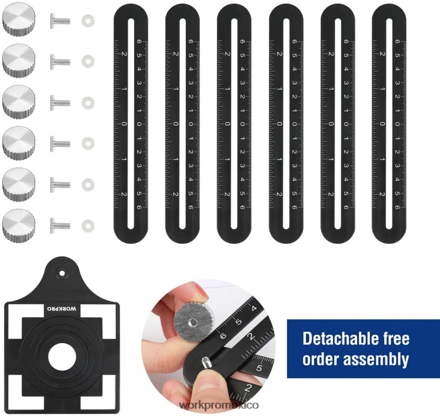 WORKPRO Kit combinado de medidor de contorno y herramienta de medición de ángulos de 6 lados nuevo herramienta V82RH2107