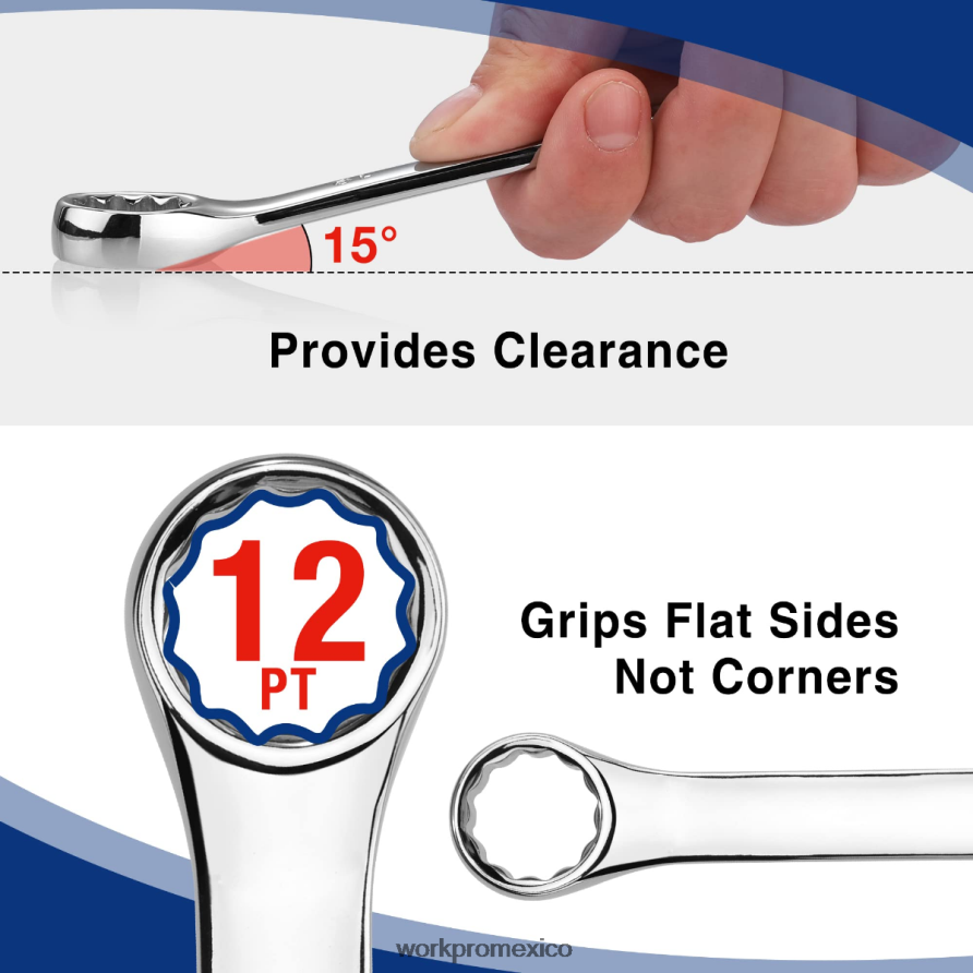 WORKPRO Juego de llaves regulares y rechonchas de 12 puntos con combinación sae y métrica de 32 piezas moderno herramienta V82RH292