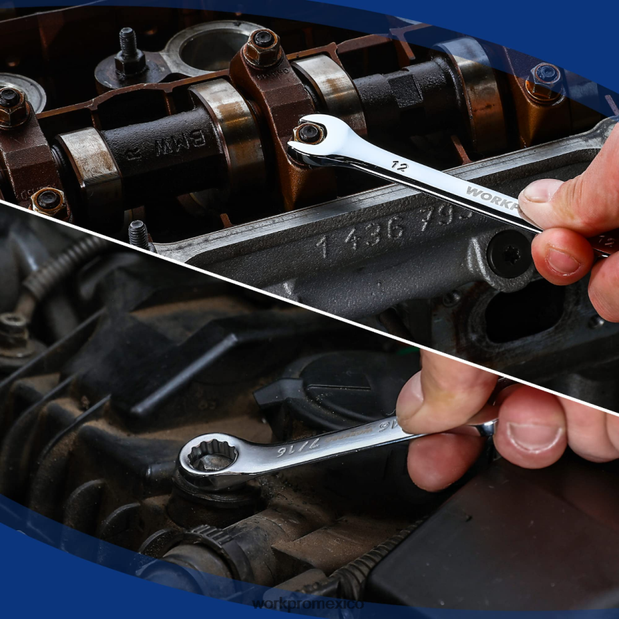 WORKPRO Juego de llaves regulares y rechonchas de 12 puntos con combinación sae y métrica de 32 piezas moderno herramienta V82RH292
