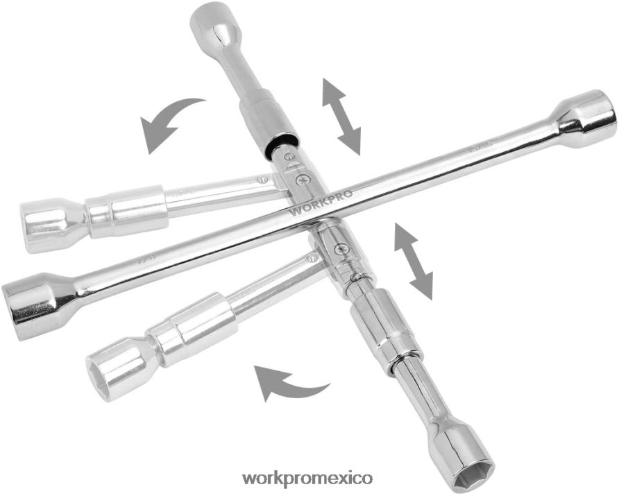 WORKPRO Llave cruzada de 4 vías con orejeta plegable universal de 14 pulgadas útil herramienta V82RH290