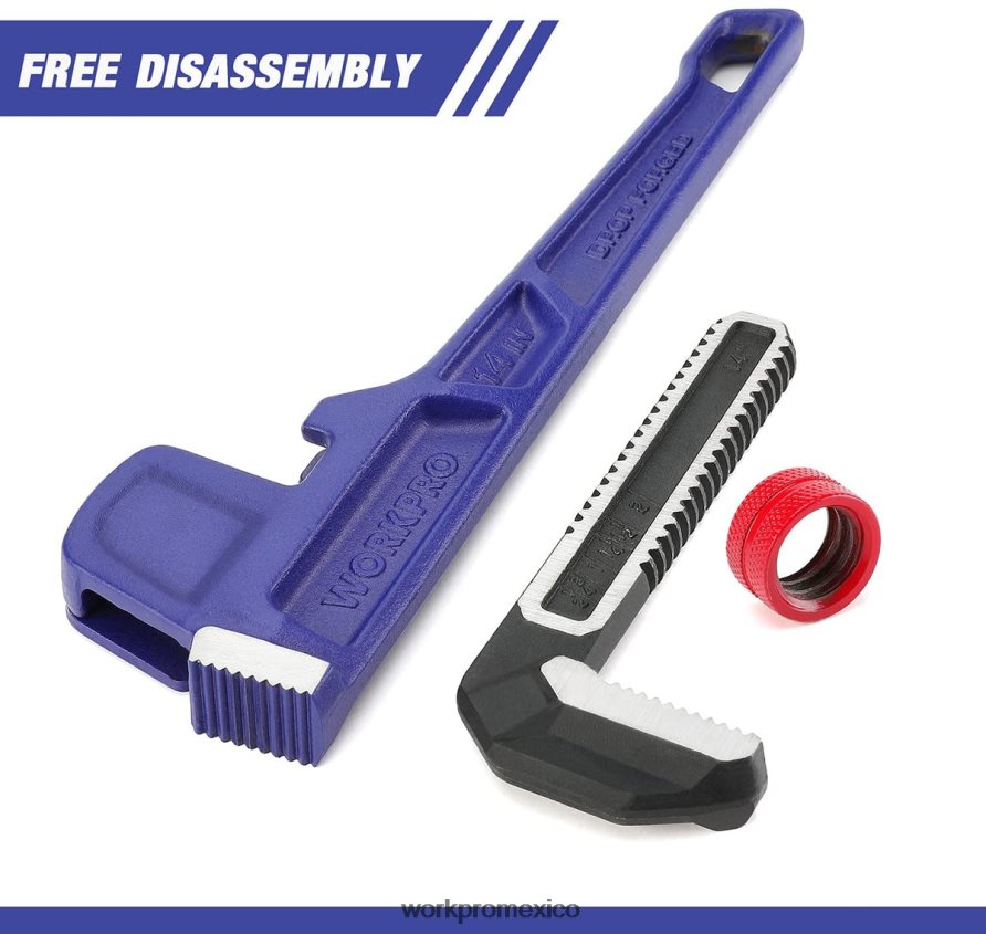 WORKPRO Llave para plomería recta de alta resistencia de 14 pulgadas útil herramienta V82RH289
