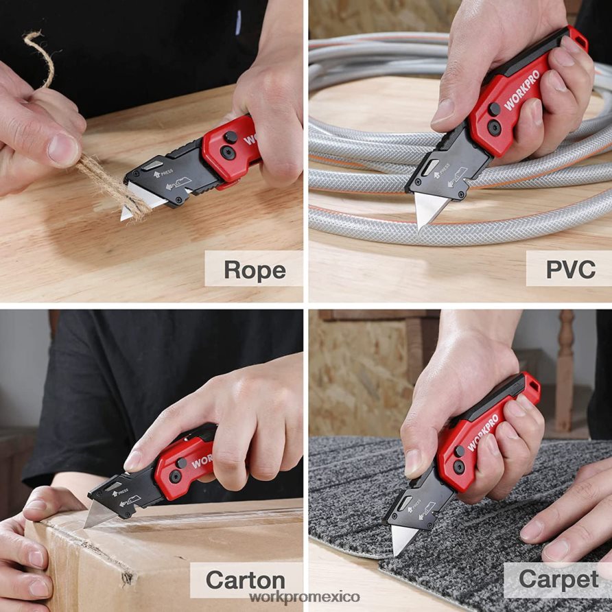 WORKPRO Cuchillas para cuchillos multiusos, recambios de cuchillas para cortadores de cajas de acero sk5, tamaño estándar con dispensador individual, paquete de 50 moderno herramienta V82RH255