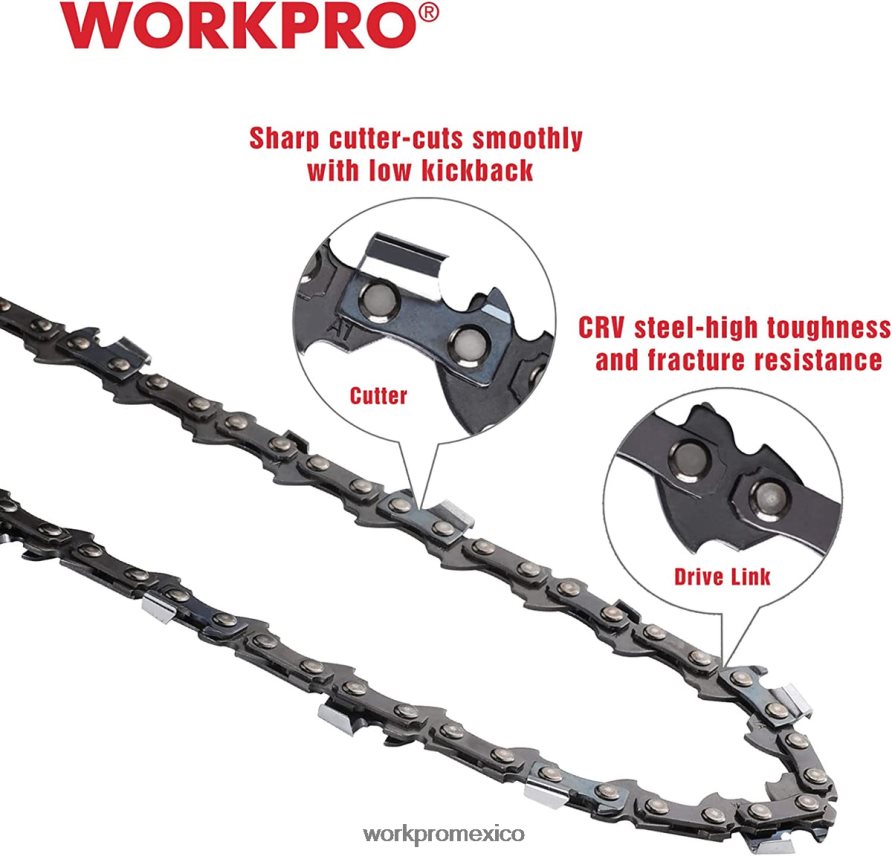 WORKPRO Paquete de 2 cadenas de motosierra, paso de 3/8