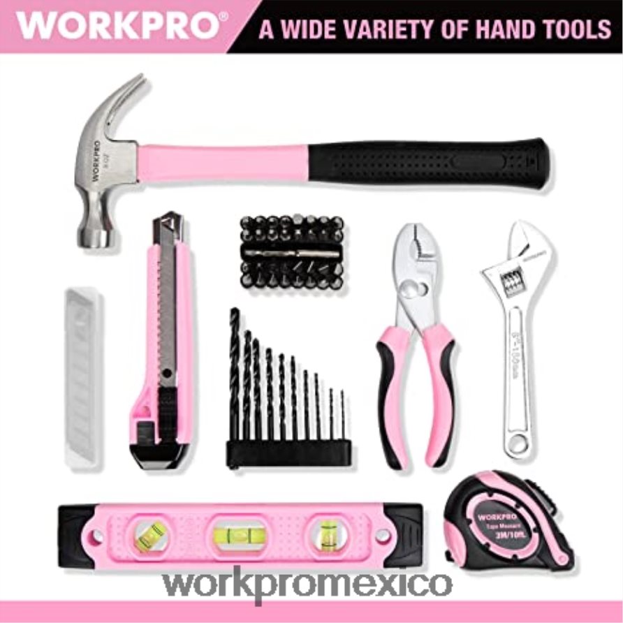 WORKPRO Juego de taladro inalámbrico de 12v, pistola grapadora 6 en 1, juego de destornilladores magnéticos de 8 piezas y pistola de pegamento termofusible inalámbrica rosa herramienta V82RH2313