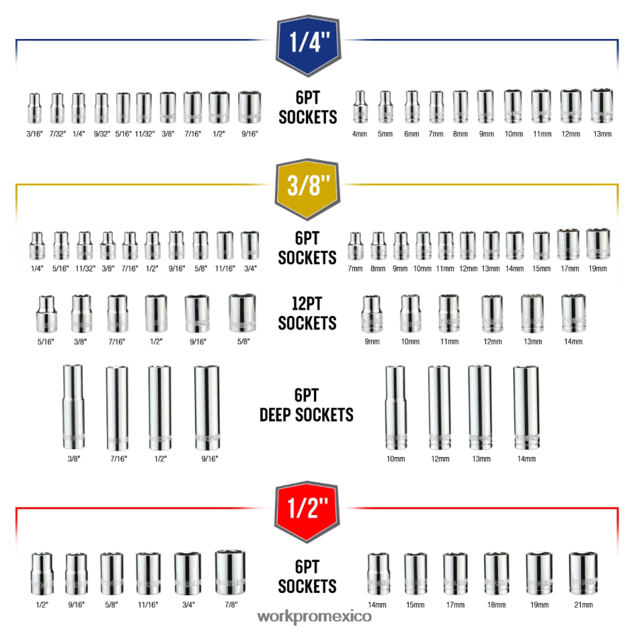 WORKPRO Juego de herramientas mecánicas, juego de llaves de tubo de 192 piezas con estuche de almacenamiento. útil herramienta V82RH2311