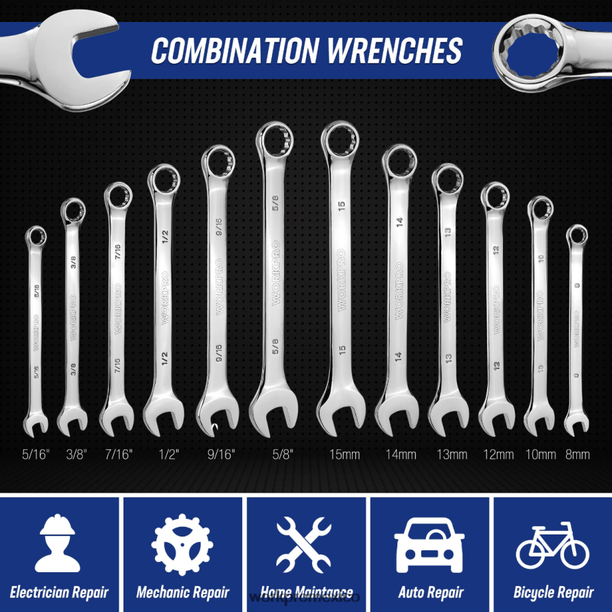 WORKPRO Juego de herramientas mecánicas, juego de llaves de tubo de 192 piezas con estuche de almacenamiento. útil herramienta V82RH2311