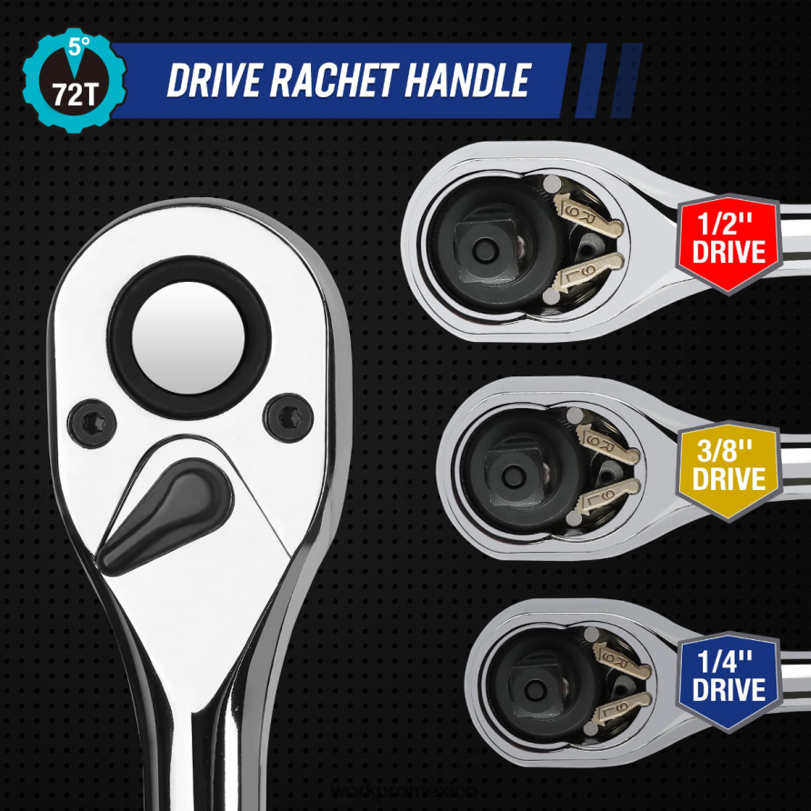 WORKPRO Juego de herramientas mecánicas, juego de llaves de tubo de 192 piezas con estuche de almacenamiento. útil herramienta V82RH2311