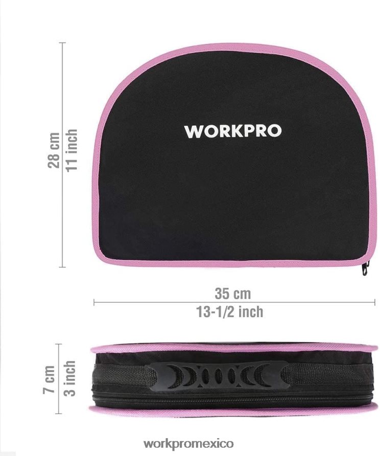 WORKPRO Kit de herramientas de 103 piezas con bolsa redonda fácil de transportar, perfecta para el mantenimiento del hogar. rosa herramienta V82RH2248